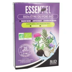 Sid Nutrition Essentiel Bien-être du Foie Bio 20 Ampoules de 10ml