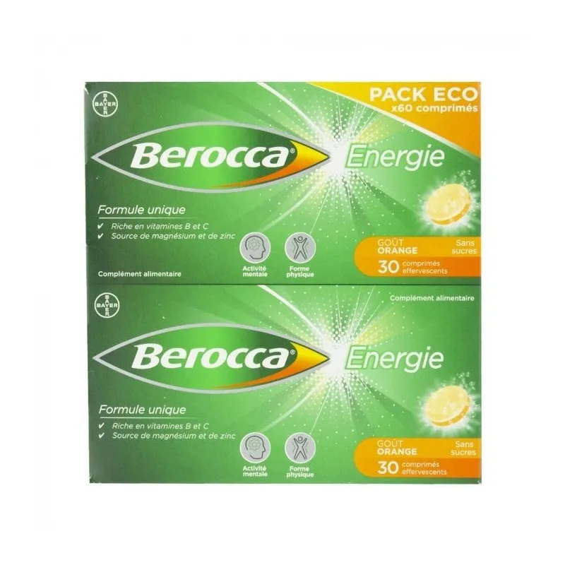 Berocca Energie 60 Comprimés Effervescents Sans Sucre