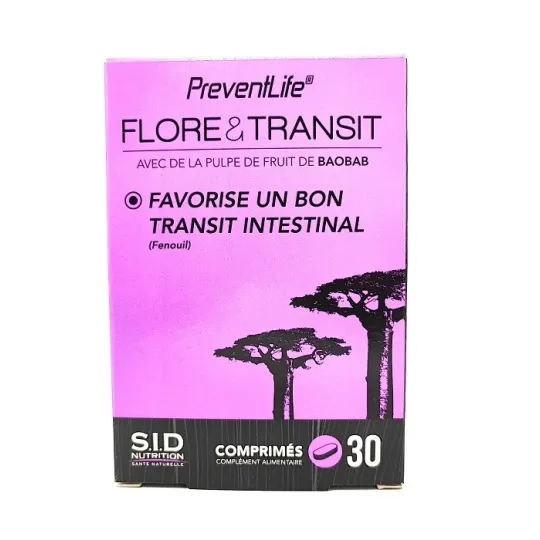 SID Nutrition Preventlife Flore & Transit 30 comprimés SID Nutrition Preventlife Flore & Transit 30 comprimés