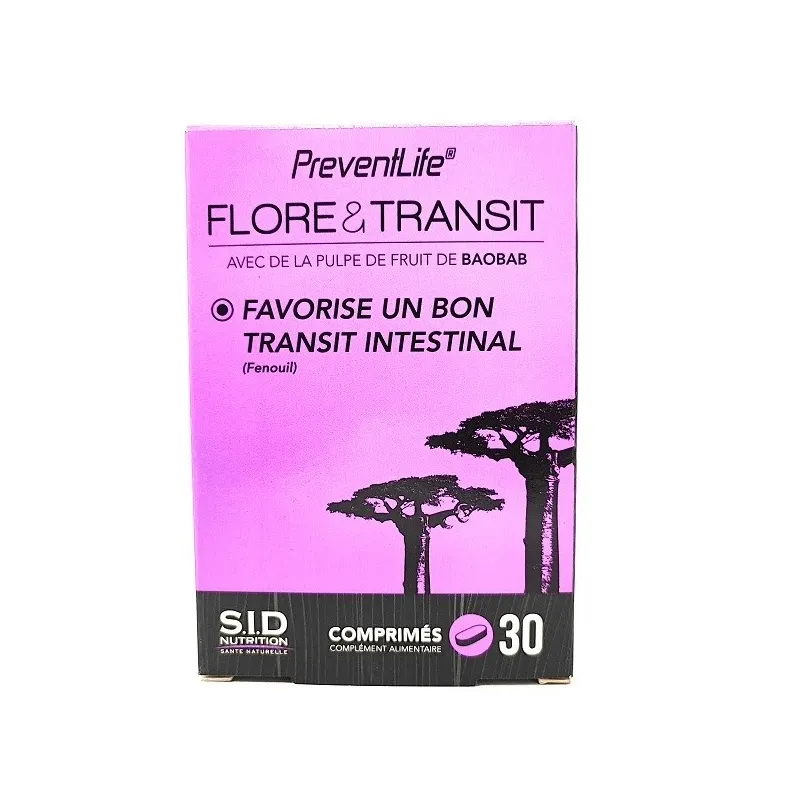 SID Nutrition Preventlife Flore & Transit 30 comprimés SID Nutrition Preventlife Flore & Transit 30 comprimés