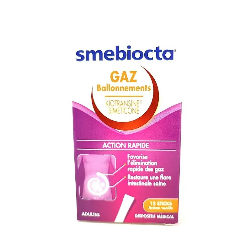 Smebiocta Gaz Ballonnements 12 sticks Vanille