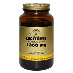 Solgar Lecithine non blanchie 1360mg 100 Gélules Végétales