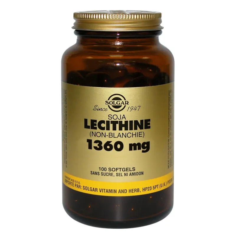 Solgar Lecithine non blanchie 1360mg 100 Gélules Végétales Solgar Lecithine non blanchie 1360mg 100 Gélules Végétales