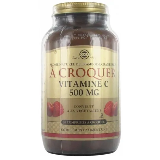 Solgar Vitamine C 500mg 90 Comprimés à Croquer Solgar Vitamine C 500mg 90 Comprimés à Croquer