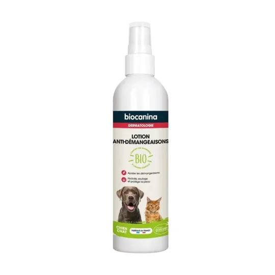Biocanina Dermatologie Lotion Anti-démangeaisons Bio 240 ml