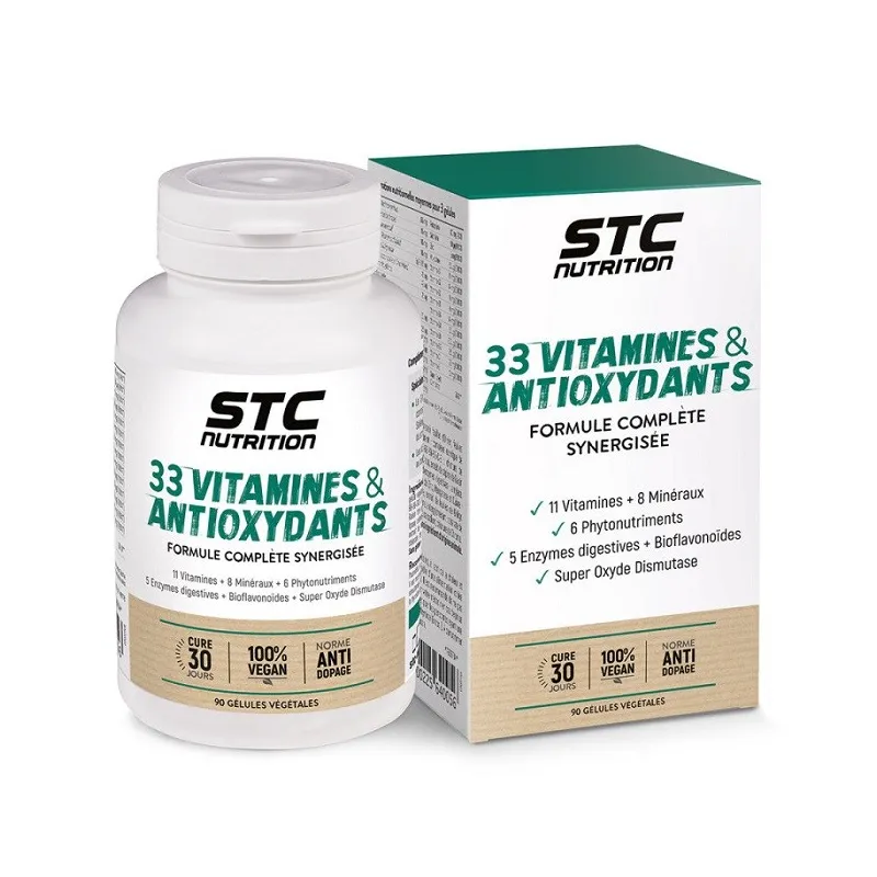 STC Nutrition 33 Vitamines & Antioxydants 90 Gélules Vegan STC Nutrition 33 Vitamines & Antioxydants 90 Gélules Vegan