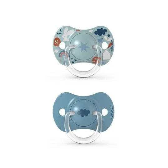 Suavinex 2 Sucettes Symétriques Silicone 6-18 mois -Forest bleu