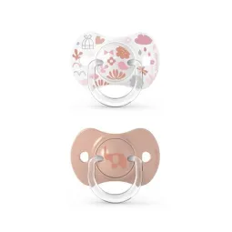 Suavinex 2 Sucettes Symétriques Silicone 6-18 mois -Memories rose