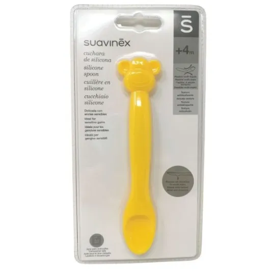 Suavinex Cuillère Silicone Jaune +4 mois
