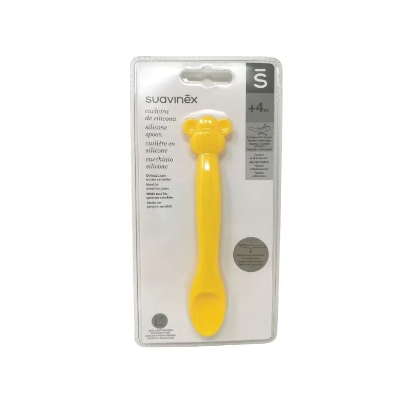 Suavinex Cuillère Silicone Jaune +4 mois