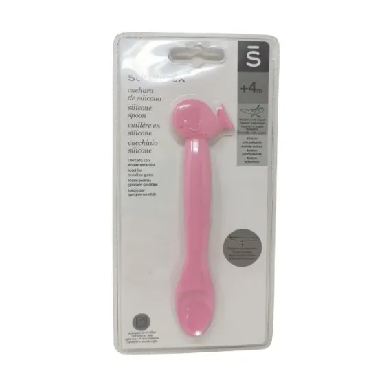 Suavinex Cuillère Silicone Rose +4 mois