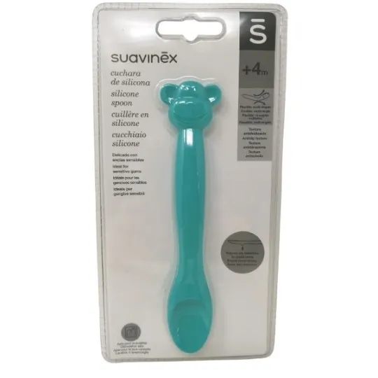 Suavinex Cuillère Silicone Turquoise +4 mois