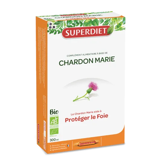 SuperDiet Chardon Marie Bio 20 Ampoules 15ml SuperDiet Chardon Marie Bio 20 Ampoules 15ml