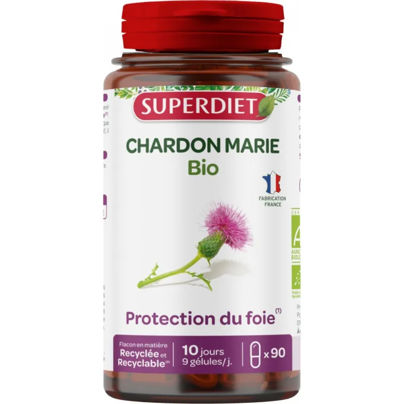 SuperDiet Chardon Marie Bio Vegan 90 Gélules SuperDiet Chardon Marie Bio Vegan 90 Gélules