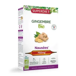 SuperDiet Gingembre Bio Vegan 20 Ampoules de 15ml