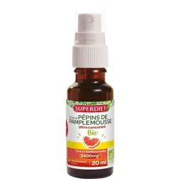 SuperDiet Pépins de Pamplemousse Ultra Concentré 2400mg Bioflavonoïdes Bio Vegan 20ml