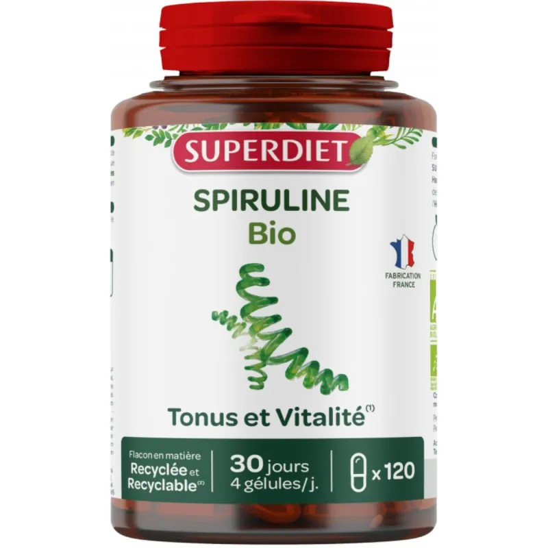 SuperDiet Spiruline Bio Vegan 120 gélules SuperDiet Spiruline Bio Vegan 120 gélules