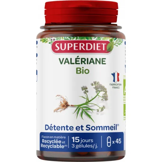 SuperDiet Valériane Bio Vegan 45 Gélules SuperDiet Valériane Bio Vegan 45 Gélules