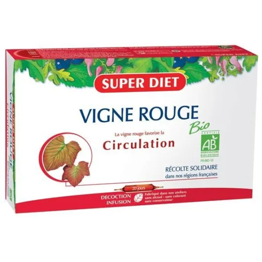 SuperDiet Vigne Rouge Bio Circulation 20 ampoules SuperDiet Vigne Rouge Bio Circulation 20 ampoules