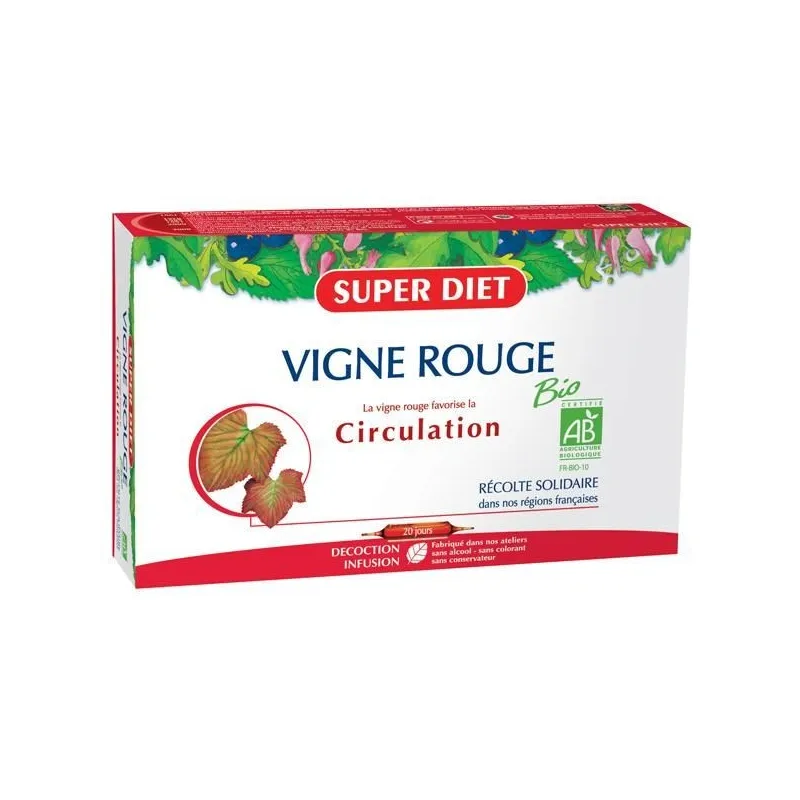 SuperDiet Vigne Rouge Bio Circulation 20 ampoules SuperDiet Vigne Rouge Bio Circulation 20 ampoules