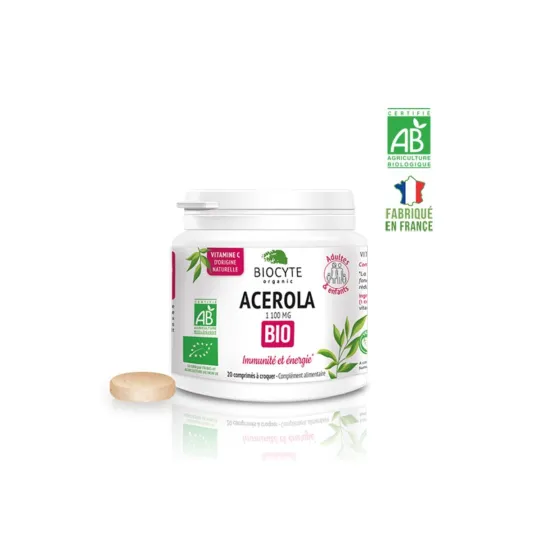 Biocyte Bio Acerola Immunité et Energie 20 Comprimés Biocyte Bio Acerola Immunité et Energie 20 Comprimés