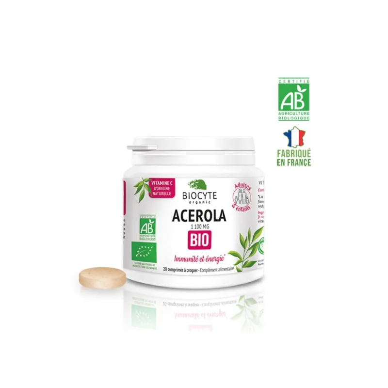 Biocyte Bio Acerola Immunité et Energie 20 Comprimés Biocyte Bio Acerola Immunité et Energie 20 Comprimés