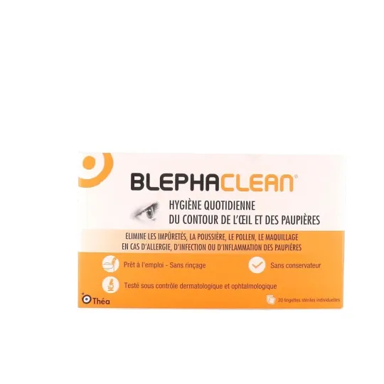 Théa Blephaclean Hygiène Quotidienne Contour Oeil Paupières 20 Lingettes Théa Blephaclean Hygiène Quotidienne Contour Oeil Paupières 20 Lingettes