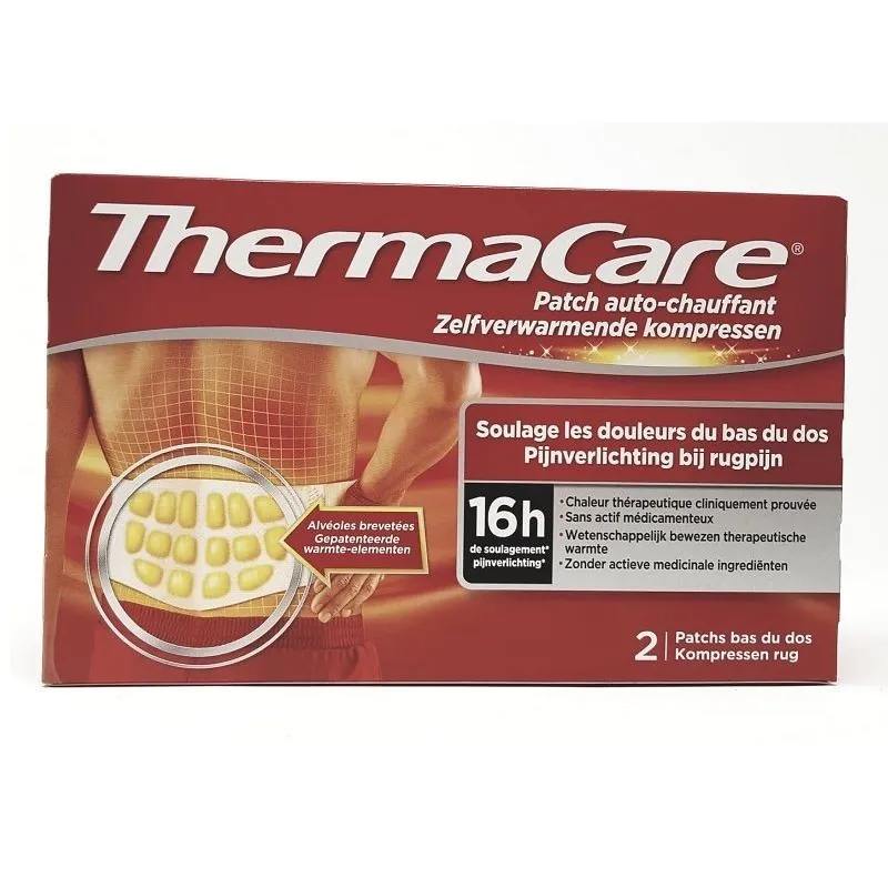 Thermacare 2 Patchs Auto Chauffant Bas du Dos Thermacare 2 Patchs Auto Chauffant Bas du Dos