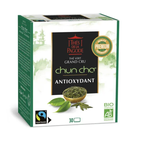 Thés de la Pagode Chun Cha Antioxydant Bio 30 infusettes Thés de la Pagode Chun Cha Antioxydant Bio 30 infusettes