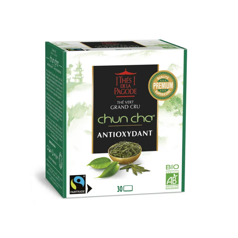 Thés de la Pagode Chun Cha Antioxydant Bio 30 infusettes Thés de la Pagode Chun Cha Antioxydant Bio 30 infusettes