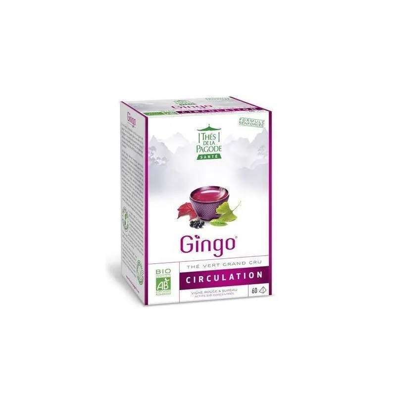 Thés de la Pagode Gingo Bio Circulation 60 Sachets Thés de la Pagode Gingo Bio Circulation 60 Sachets