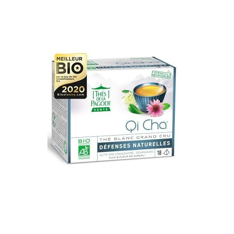 Thés de la Pagode Qi Cha Bio Défenses Naturelles 18 sachets Thés de la Pagode Qi Cha Bio Défenses Naturelles 18 sachets