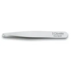 3 Claveles Pince à Epiler Droite Inox 10.5cm