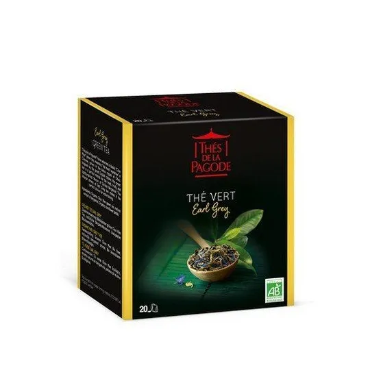 Thés de la Pagode Thé Vert Earl Grey Bio 20 Infusettes Thés de la Pagode Thé Vert Earl Grey Bio 20 Infusettes