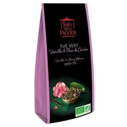 Thés de la Pagode thé vert Vanille et Fleur de Cerisier bio 100gr