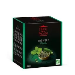 Thés de la Pagodes Thé Vert à la Menthe Bio 20 Sachets