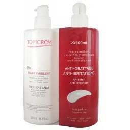 Topicrem DA Baume Émollient Anti-Grattage 2 x 500ml