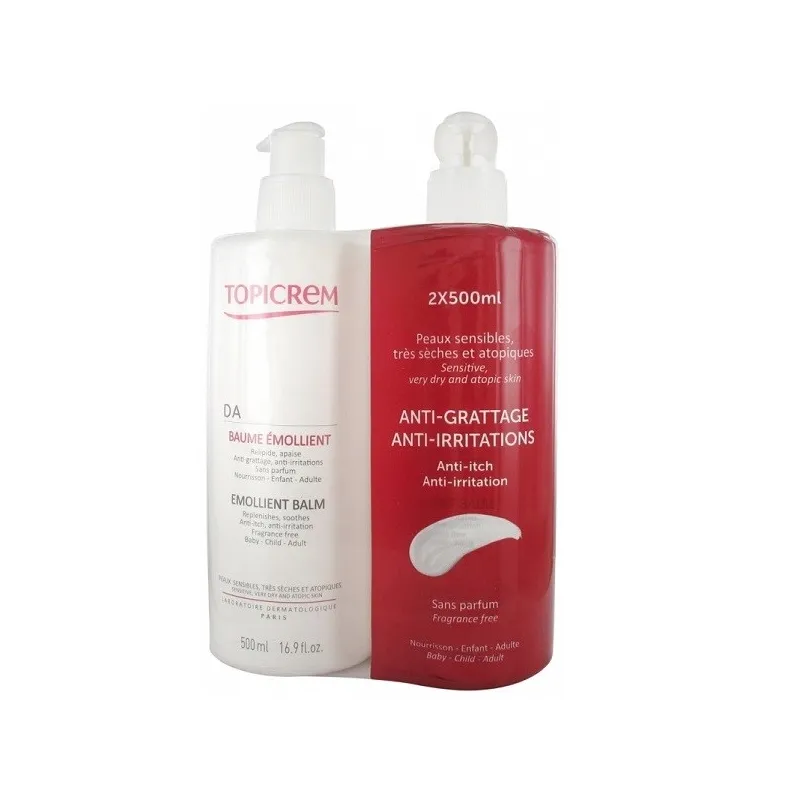 Topicrem DA Baume Émollient Anti-Grattage 2 x 500ml Topicrem DA Baume Émollient Anti-Grattage 2 x 500ml