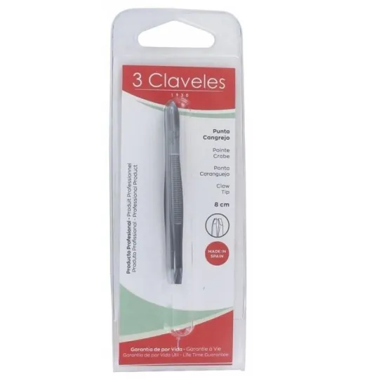 3 Claveles Pince à Epiler Noire Pointe Crabe 8cm 3 Claveles Pince à Epiler Noire Pointe Crabe 8cm