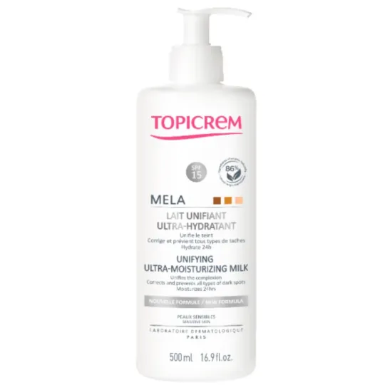 Topicrem Mela Lait Unifiant Ultra-hydratant Anti tache 500ml Topicrem Mela Lait Unifiant Ultra-hydratant Anti tache 500ml