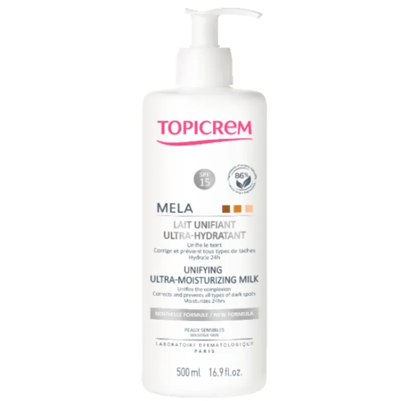 Topicrem Mela Lait Unifiant Ultra-hydratant Anti tache 500ml Topicrem Mela Lait Unifiant Ultra-hydratant Anti tache 500ml