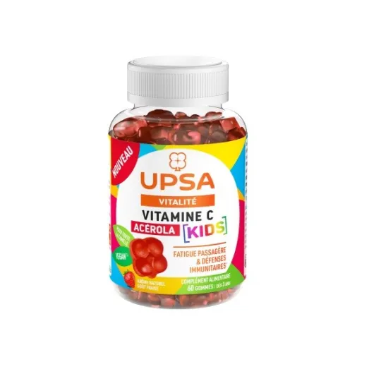 UPSA Vitalité Vitamine C Acérola Kids 60 Gommes Goût Fraise UPSA Vitalité Vitamine C Acérola Kids 60 Gommes Goût Fraise