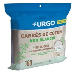 Urgo 180 Carrés de Coton Non Blanchi 10X8cm