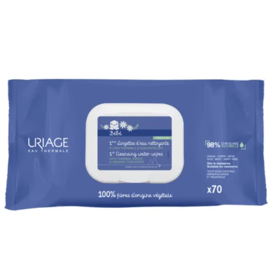Uriage Bébé 1ères 70 Lingettes d'eau nettoyante Uriage Bébé 1ères 70 Lingettes d'eau nettoyante