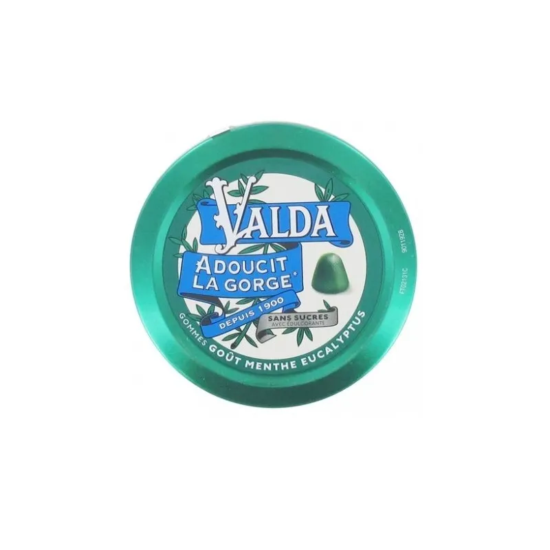 Valda Gommes Sans Sucre Menthe Eucalyptus 50g Valda Gommes Sans Sucre Menthe Eucalyptus 50g