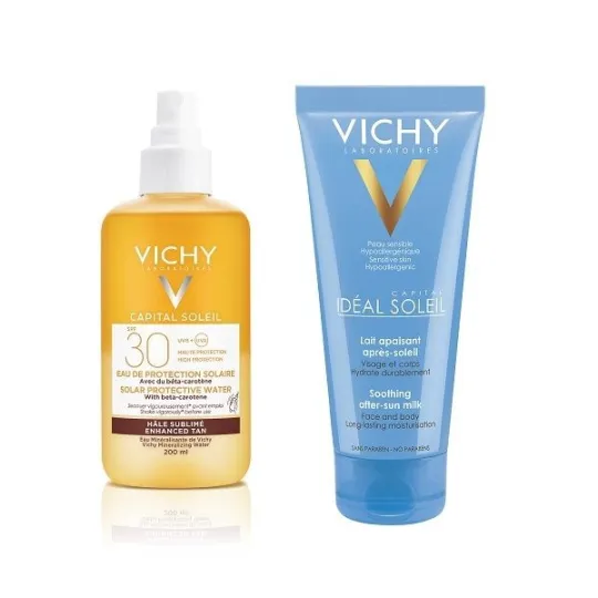 Vichy Capital Soleil Eau de Protection Solaire SPF30 200ml + Lait Apaisant 100ml OFFERT