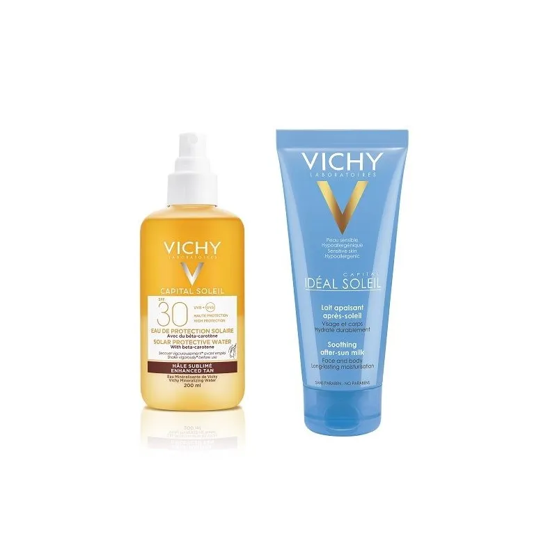 Vichy Capital Soleil Eau de Protection Solaire SPF30 200ml + Lait Apaisant 100ml OFFERT