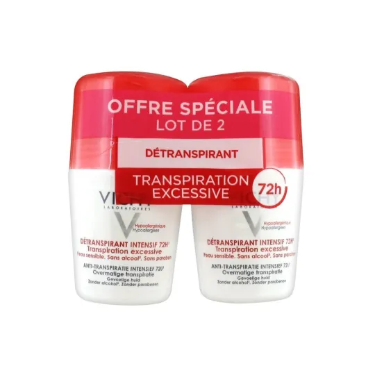Vichy Détranspirant Intensif 72h lot 2x50ml