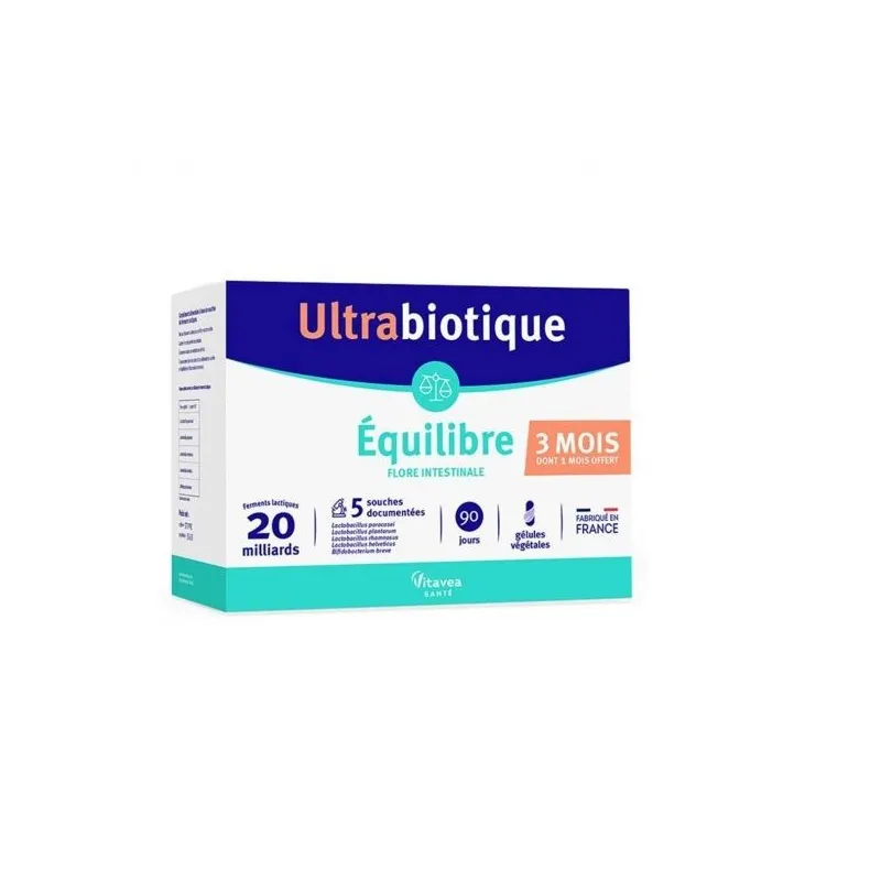 Vitavéa Ultrabiotique Equilibre Flore Intestinale 90 gélules dont 30 OFFERTES