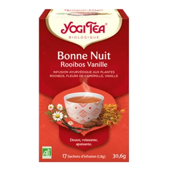 Yogi Tea Infusion Bonne Nuit Rooibos Vanille 17 Sachets Yogi Tea Infusion Bonne Nuit Rooibos Vanille 17 Sachets